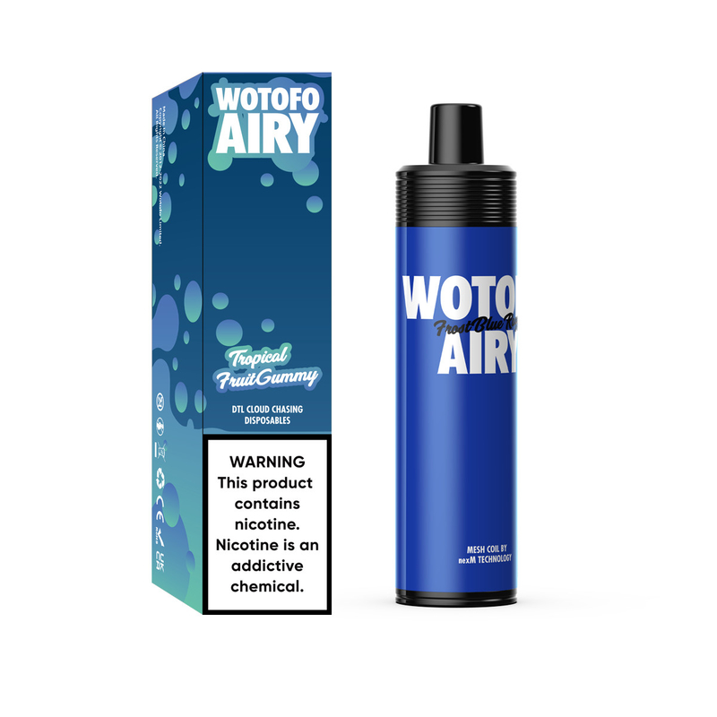 充電式 1000 パフ 使い捨て Vape ポッド デバイス キット Wotofo Airy ポータブル ポッド Vape