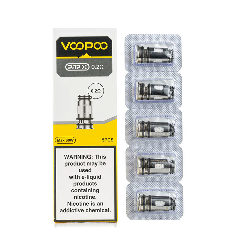 Voopoo PnP X 交換コイル 5pcs / Argus Pro 2 キット / ドラグ 5 キット / Uforce-X タンク / Doric 60 Pro のパッケージ